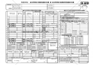 保険料控除兼配偶者特別控除申告書(2012年)