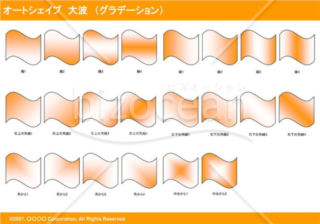 オートシェイプ　大波　（グラデーション）（オレンジ）