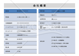 会社概要（罫線版）・横・PowerPoint