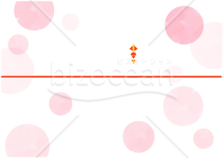 【のし紙】ピンクの水玉模様の背景と水引き　カジュアル