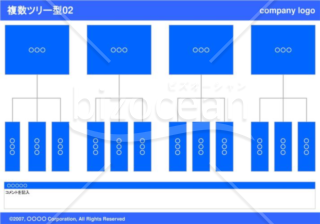 複数ツリー型02（ブルー）
