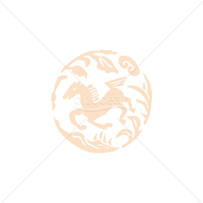 【2026年】「イラスト」円に馬を描いた透かし彫り風文様