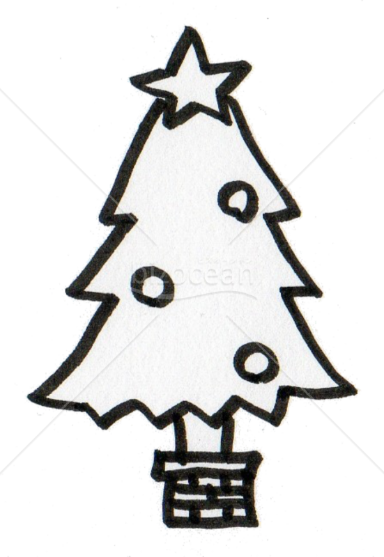クリスマスツリー（線画）