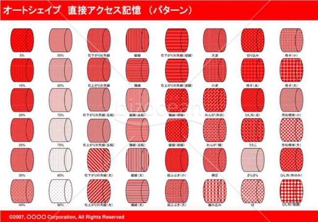 オートシェイプ　直接アクセス記憶　（パターン）(レッド)