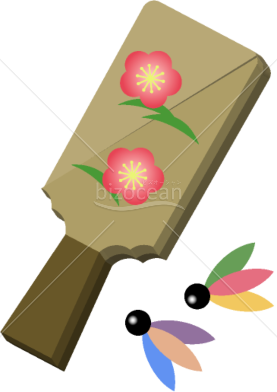 【イラスト】羽子板・羽