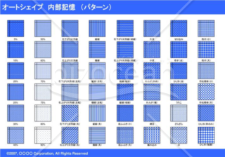 オートシェイプ　内部記憶　（パターン）　（ブルー）