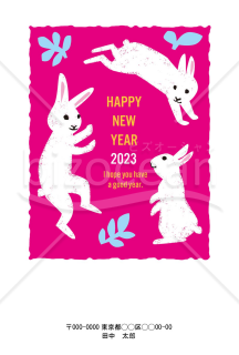 【2023年の年賀状】ウサギの戯れ