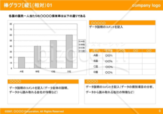 棒グラフ［縦］（相対）01（Orange）