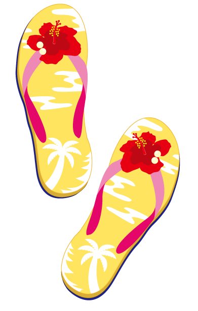 黄色ビーチサンダルのイラスト 挿絵素材 Bizocean ビズオーシャン