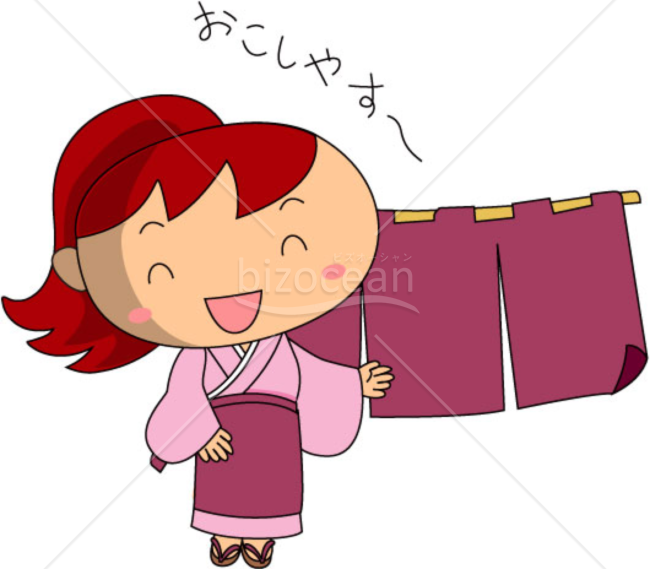 おこしやす～と案内してくれる女性～画像素材