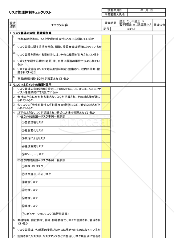 リスク管理体制チェックリスト｜bizocean（ビズオーシャン）