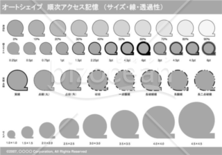 オートシェイプ　順次アクセス記憶　（サイズ・線・透過性）（グレイ）