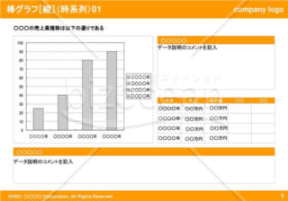 棒グラフ［縦］（時系列）01（Orange）