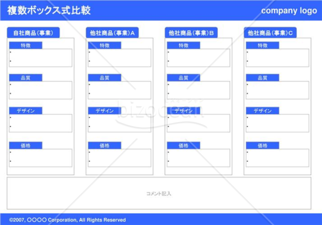 複数ボックス式競合比較(Blue)