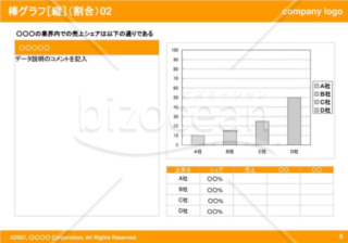 棒グラフ［縦］（割合）02（Orange）