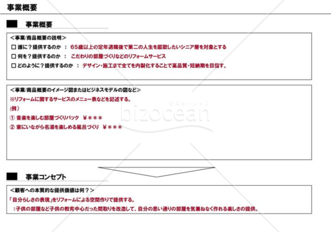 事業計画書４／１６【事業概要】※建築業の例