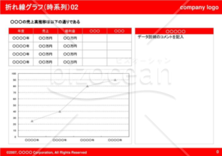 折れ線グラフ（時系列）02（Red）