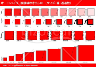 オートシェイプ　強調線吹き出し03（枠付き）　（サイズ・線・透過性）(レッド)