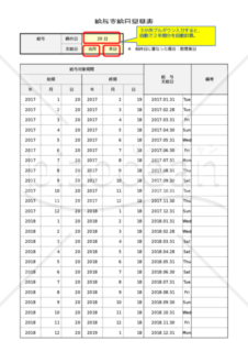 給与支給日早見表