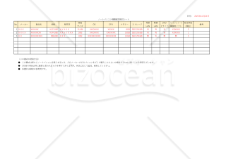 ノートパソコン機種選定検討シート