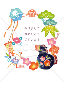 染め絵風・午