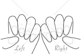 ネイルサロンの展示用台紙　ハンドデザイン左右　PNG画像