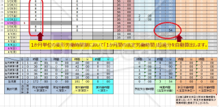 労務010-XL_割増賃金算出表（EXCELツール）：残業・深夜・休出・月またぎ・1か月変形労働時間制に対応