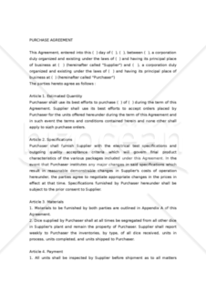 【和・英対訳】購入仕様書（電子部品）(1a011)／PURCHASE AGREEMENT