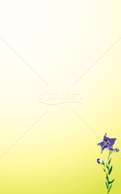 筆で描いた桔梗の喪中イラスト（カラー）