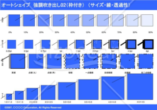 オートシェイプ　強調線吹き出し02（枠付き）　（サイズ・線・透過性）(ブルー)