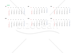 2022年7-12月、2023年1-12月のカレンダー