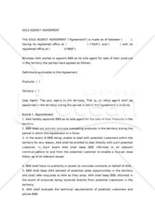 【和・英対訳】総代理店契約書(3a103)／SOLE AGENCY AGREEMENT