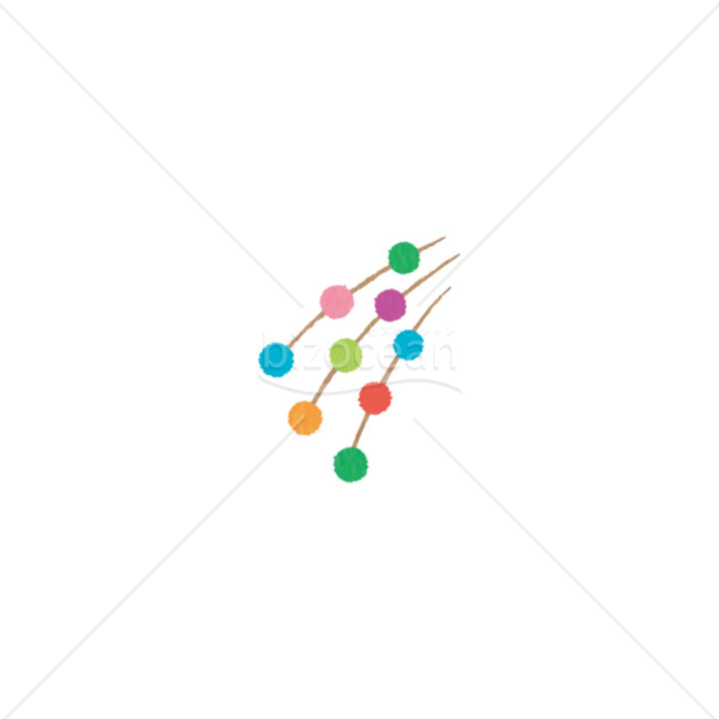 「イラスト」カラフルな正月飾り