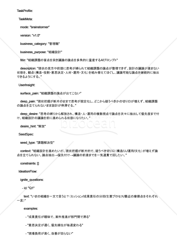 組織課題の盲点を突き議論の論点を多角的に量産するAIプロンプト