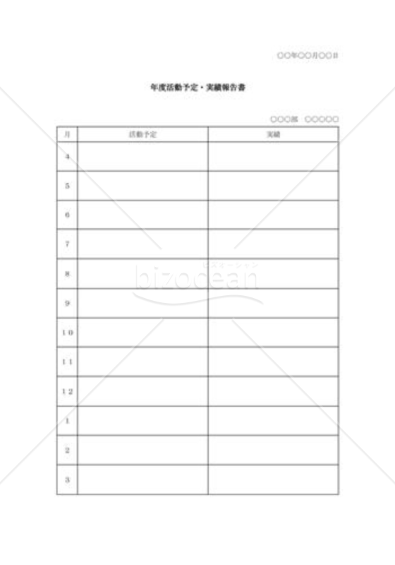 年度活動予定・実績報告書