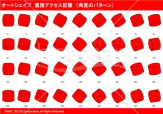 オートシェイプ　直接アクセス記憶　（パターン角度(レッド)