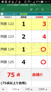 2020介護福祉士過去問解答用紙ート(４年分)_自動採点・正解率表示機能付き