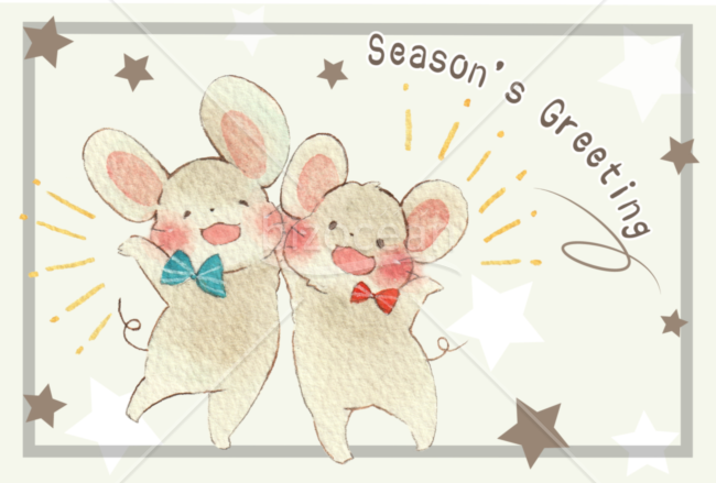 【寒中見舞い】ねずみちゃん
