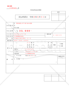 売掛金等返金依頼書