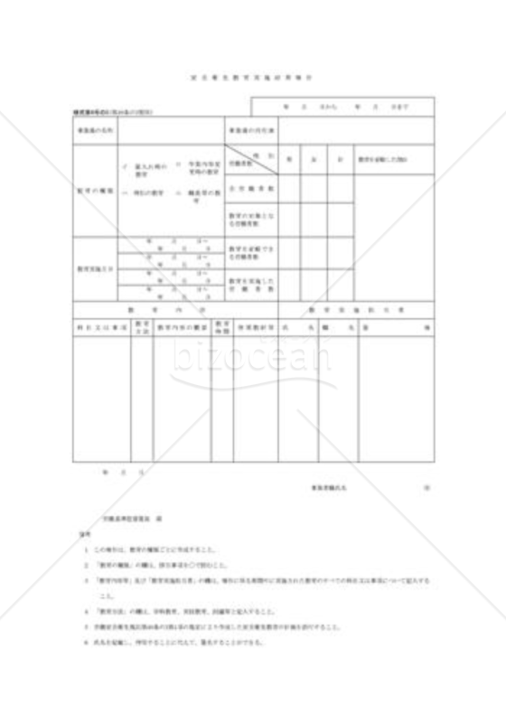 安全衛生教育実施結果報告