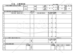 年度目標管理、評価表（点数表示）