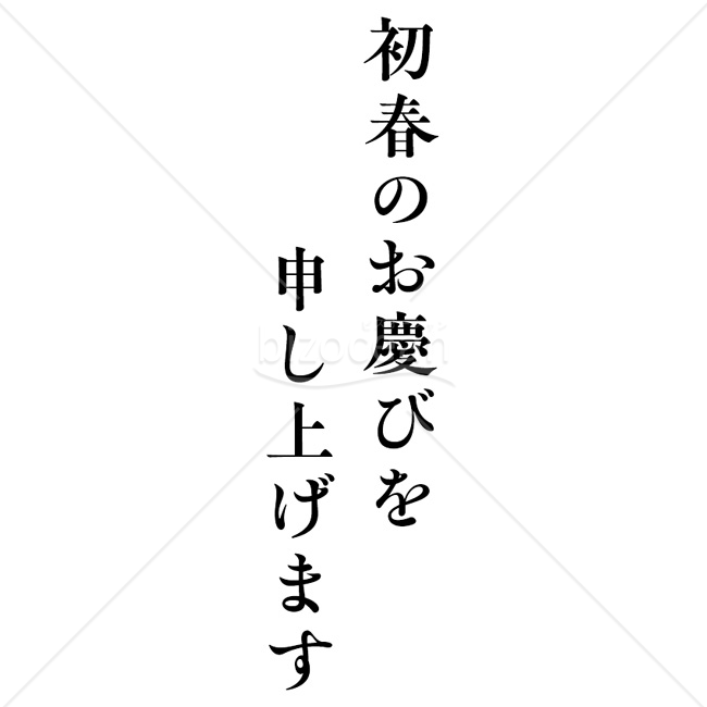 【2026年】「メッセージ」明朝体で書かれた黒い「初春のお慶びを申し上げます」