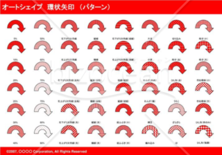 オートシェイプ　環状矢印　（パターン）　（レッド）