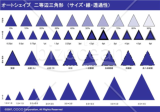 オートシェイプ　二等辺三角形　（サイズ・線・透過性）（ネイビー）