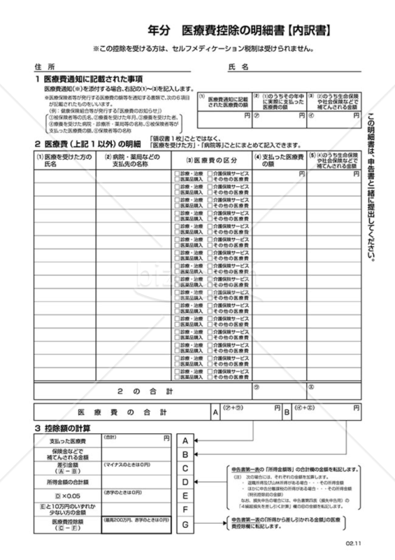 医療費控除の明細書（PDF）