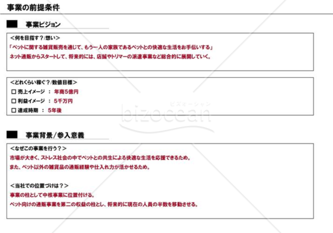 事業計画書３／１６【事業の前提条件】※ＩＴ業の例