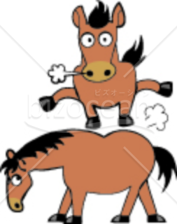 【2014年】馬跳びをするうま（午・馬）のイラスト