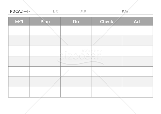 PDCAシート（リスト形式版）・PowerPoint