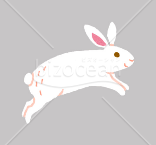 ペン手書き風イラスト 飛びはねるうさぎ Bizocean ビズオーシャン