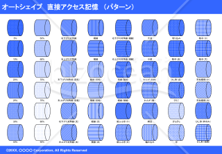 オートシェイプ　直接アクセス記憶（パターン）（ブルー）
